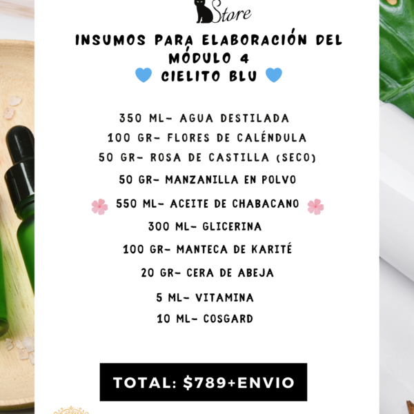 🩵Cielito Blu🩵 Módulo 4 CHABACANO - Herbolaria Cosmética