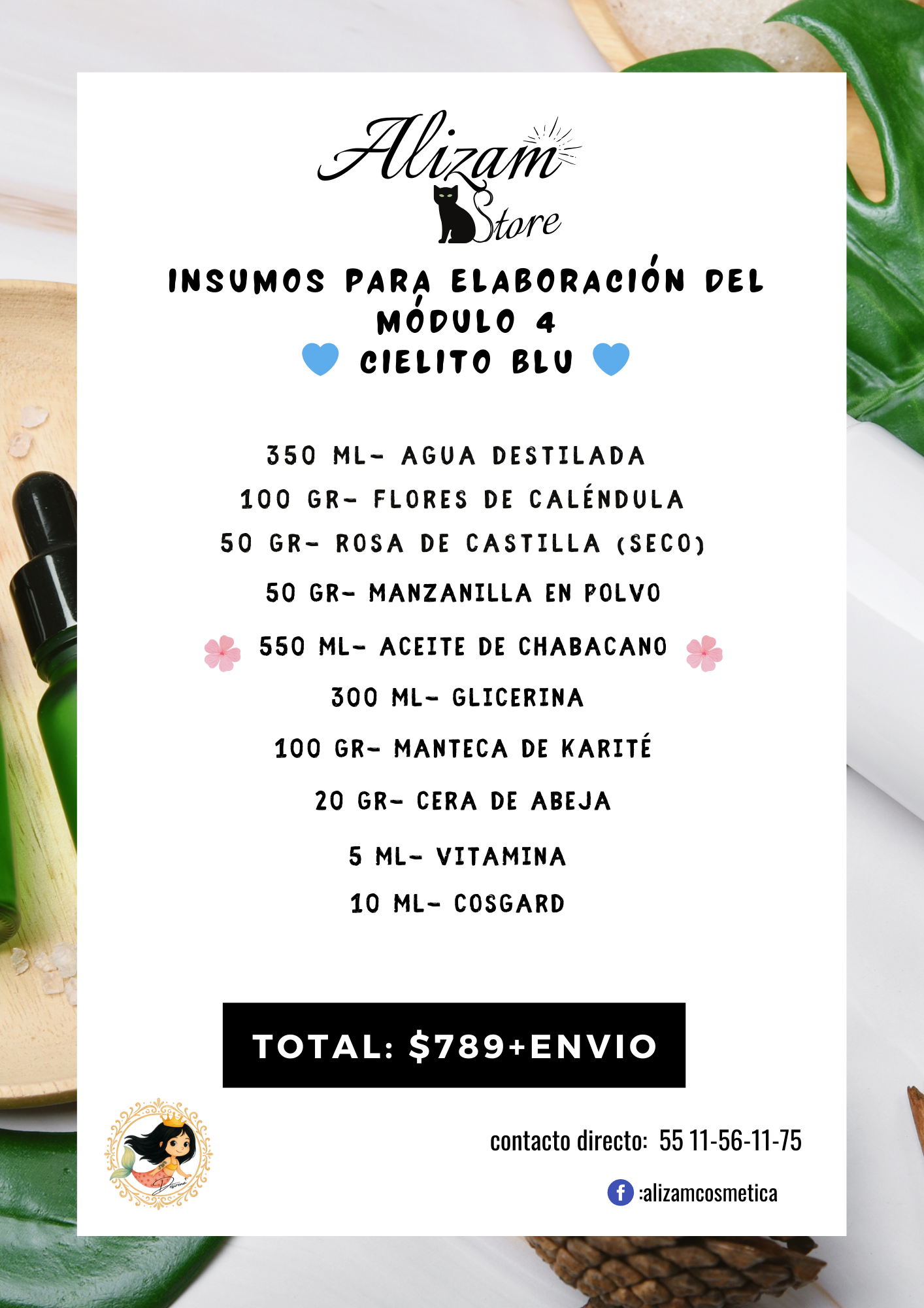 🩵Cielito Blu🩵 Módulo 4 CHABACANO - Herbolaria Cosmética