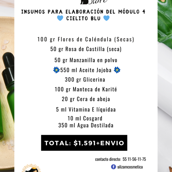 🩵Cielito Blu🩵 Módulo 4 JOJOBA - Herbolaria Cosmética