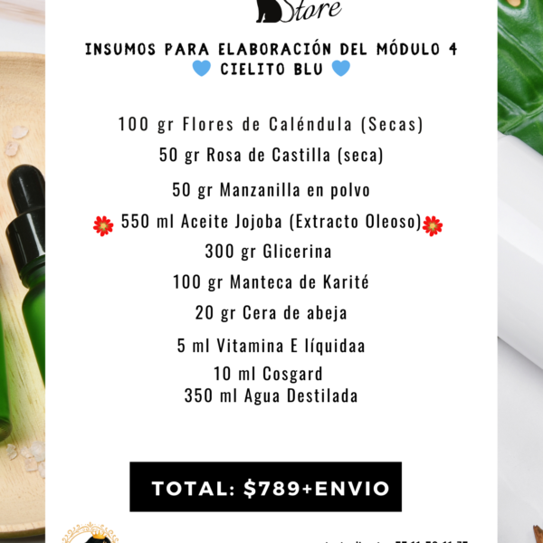 🩵Cielito Blu🩵 Módulo 4 JOJOBA (Extracto Oleoso) - Herbolaria Cosmética