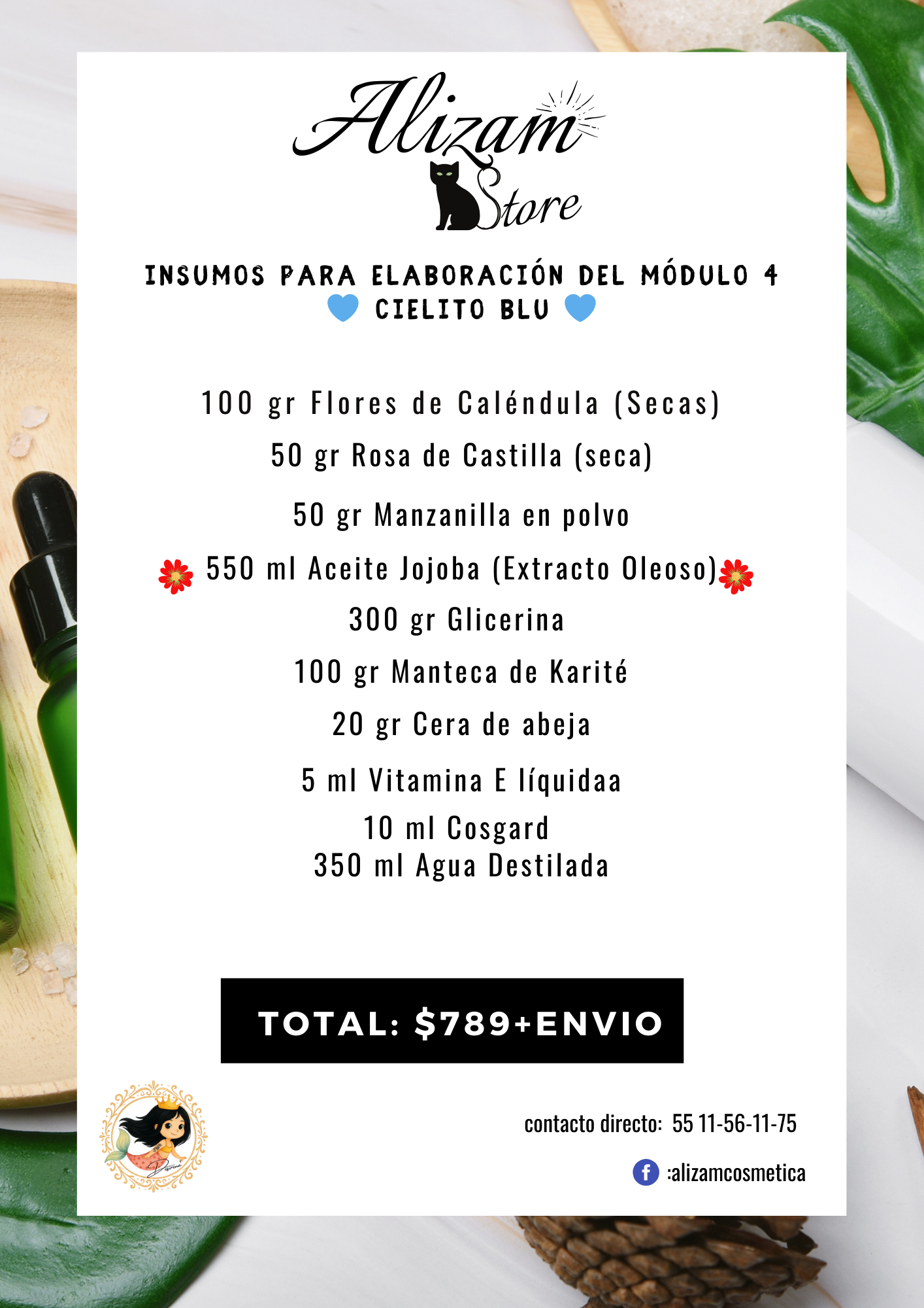 🩵Cielito Blu🩵 Módulo 4 JOJOBA (Extracto Oleoso) - Herbolaria Cosmética