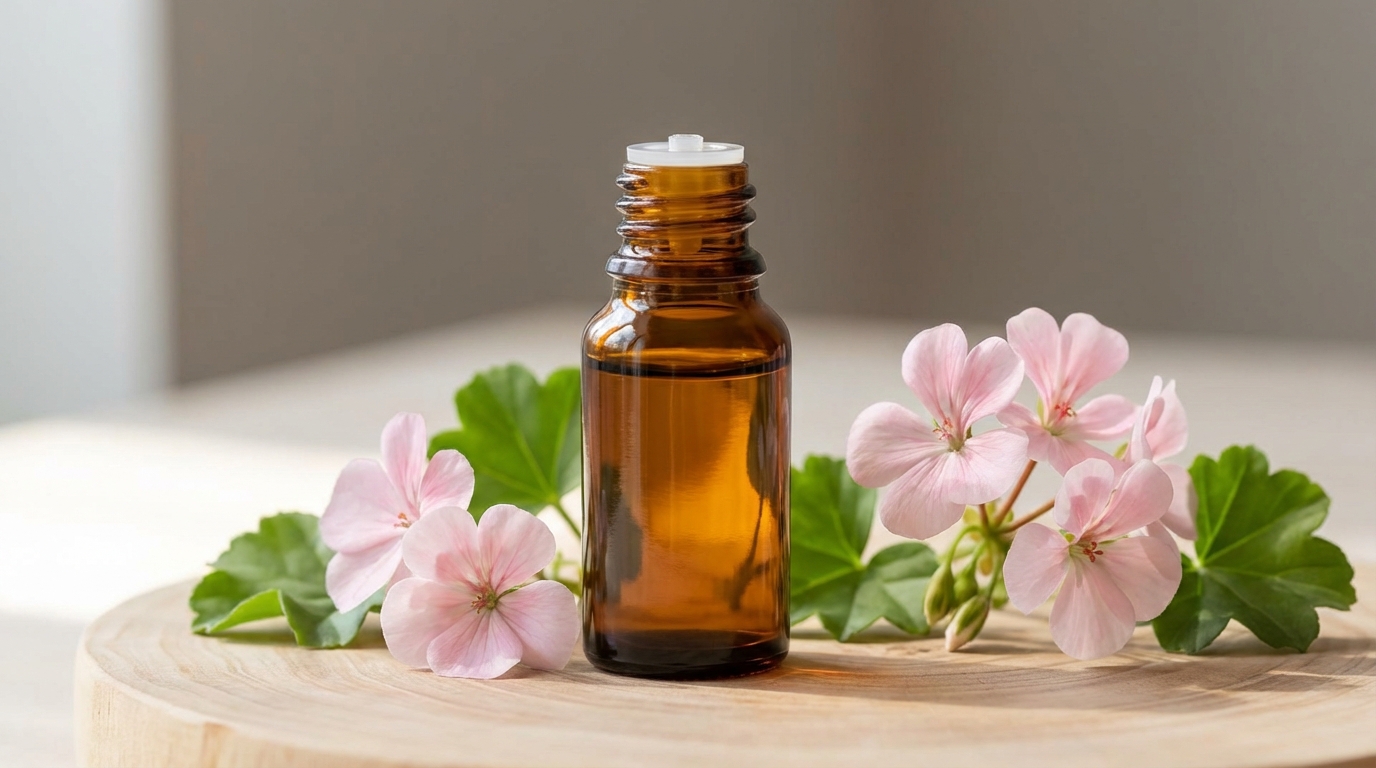 Aceite Esencial de Geranio Puro – Para Piel Grasa y Mixta – Equilibrante